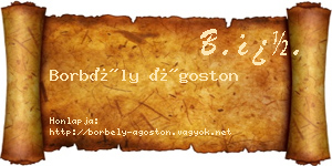 Borbély Ágoston névjegykártya