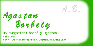 agoston borbely business card